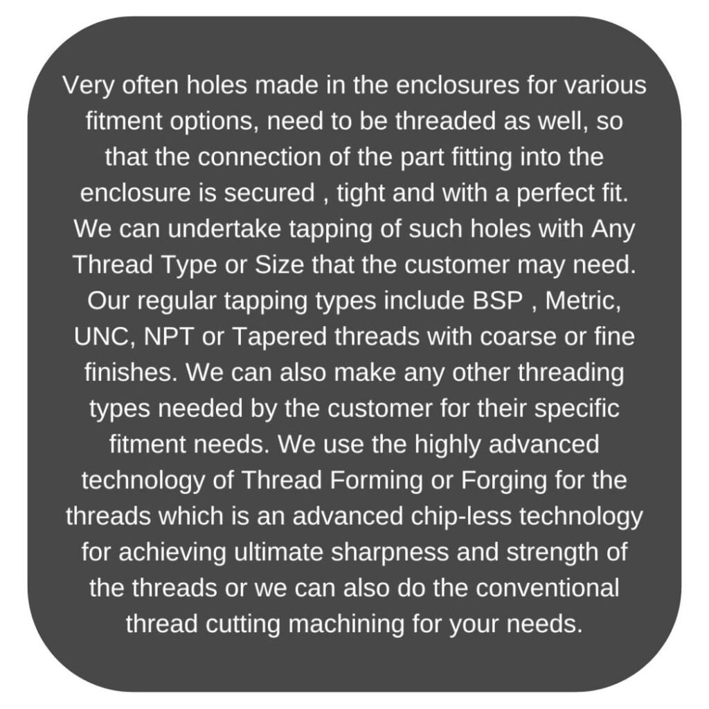 Tapping For Threaded Holes Back